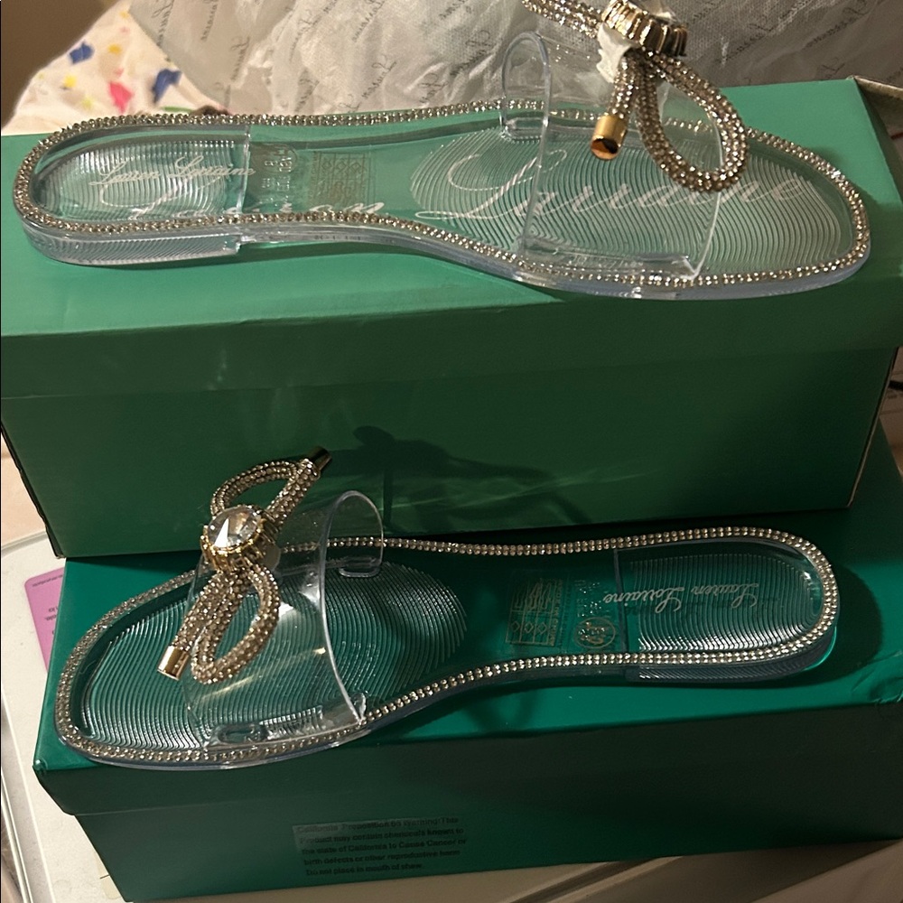 Breeze Clear Stone Lauren Laraine Sandal Slides Size 7.5